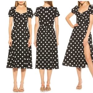 Polka dot 1950 style swing dress